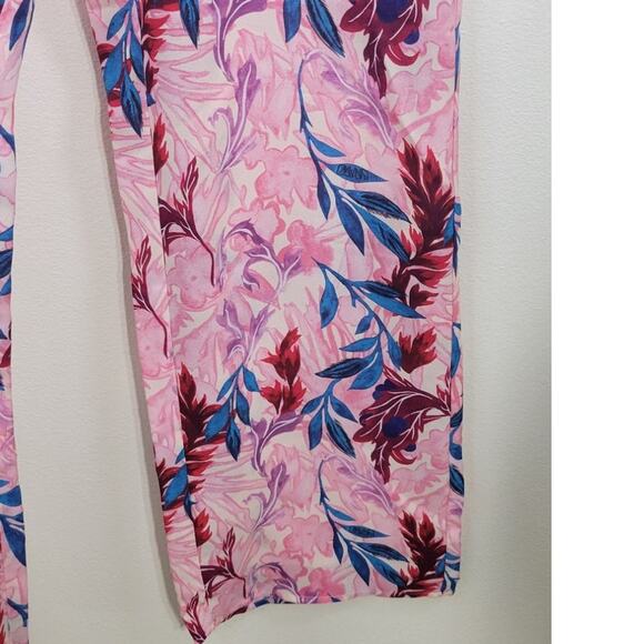 DYVNA Pants Womens X-Small Wide Legged Floral Cottagecore Whimsical Silk Blend - Picture 5 of 10